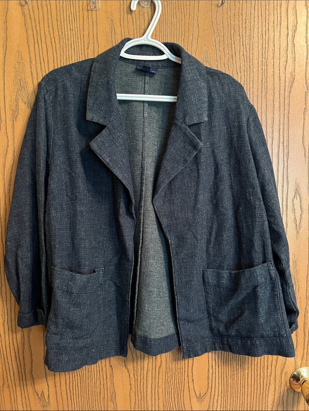 Pure Jill Relaxed Blue Open-Front Blazer Jacket with Pants